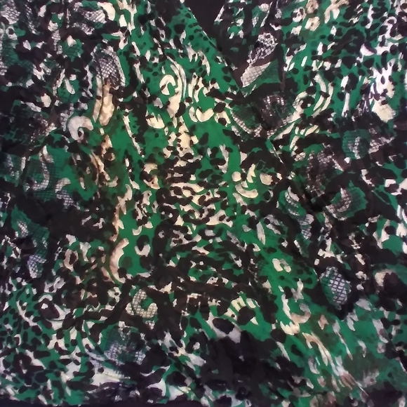 Alice + Olivia Multicolor Patterned Blouse V Neck Long Sleeve Gauzy Office Work - Picture 9 of 13